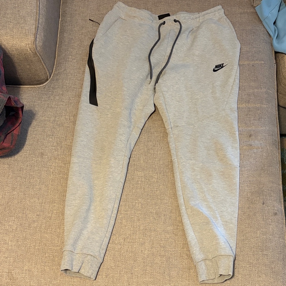 Nike Tech Gray Joggers with Black Swoosh
